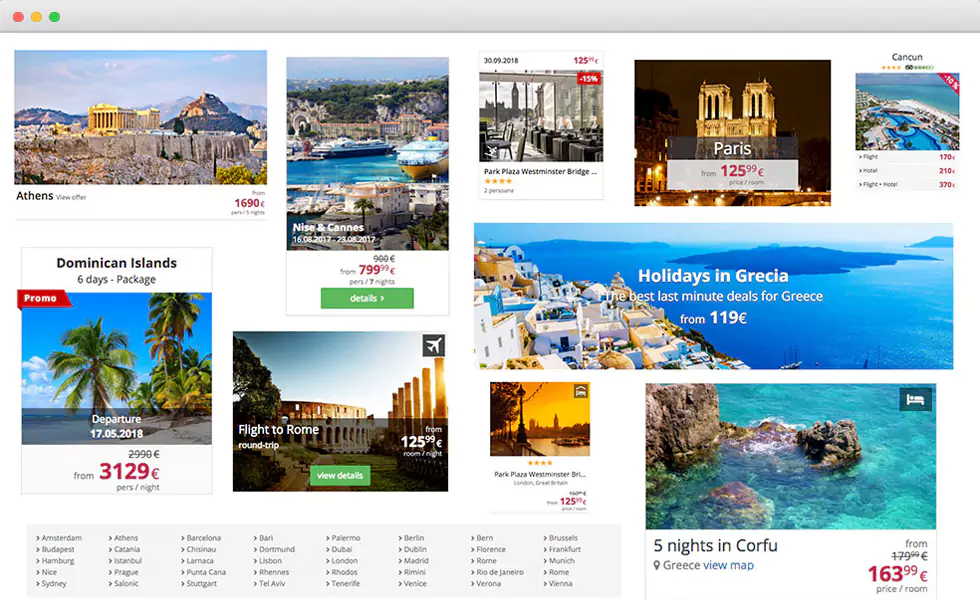 Over 50 visual elements to build with